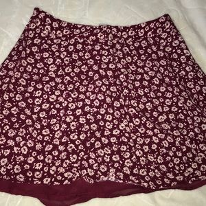 Red floral skater skirt
